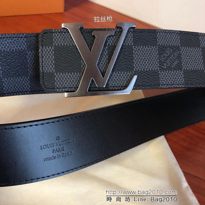 路易威登LV 原單品質 經典黑棋盤格 百搭款男士皮帶 M9808  xfp1392